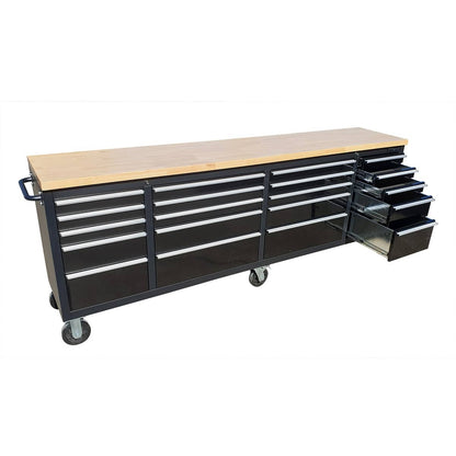 GTX 2.4M Black Tinted Stainless Steel Tool Chest & Workbench 20 Drawer Trolley - Premium Tool Box from GTools - Just $2299! Shop now at GTools