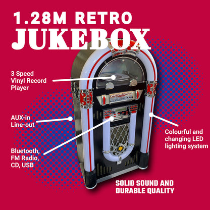 Retro Juke Box 128cm H 80W Sound System - Premium Jubebox from GTools - Just $1799.00! Shop now at GTools