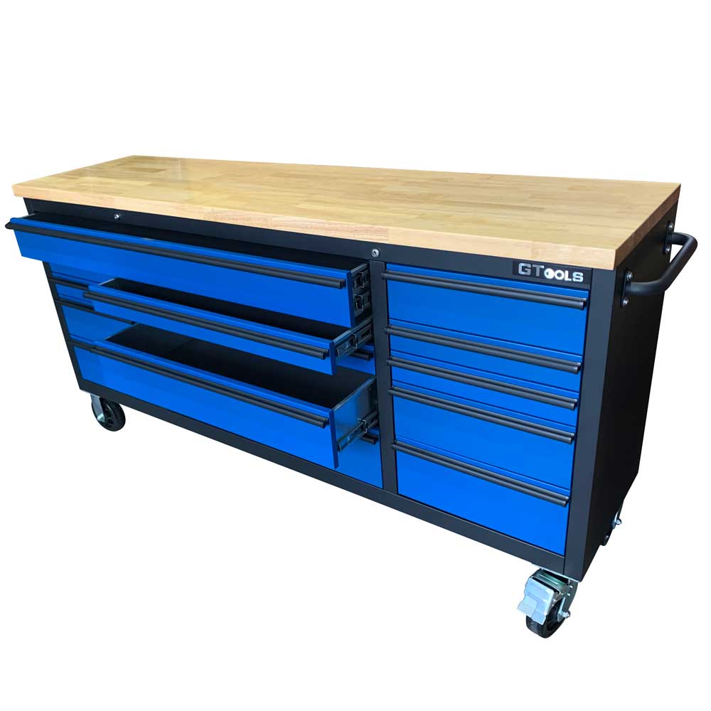 Blue 1.8M Steel Workbench, Mega Drawer Rolling Tool Chest - Premium Tool Box from GTools - Just $1099.00! Shop now at GTools