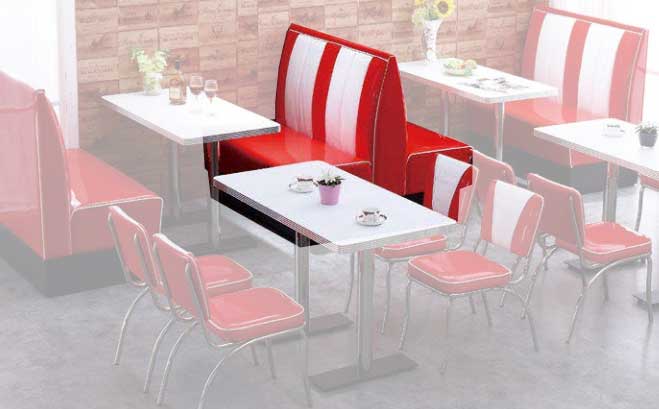 1950 Retro Cafe Diner Booth Sofa Back 2 Back Set - Premium Cafe Booth from GTools - Just $1298.00! Shop now at GTools