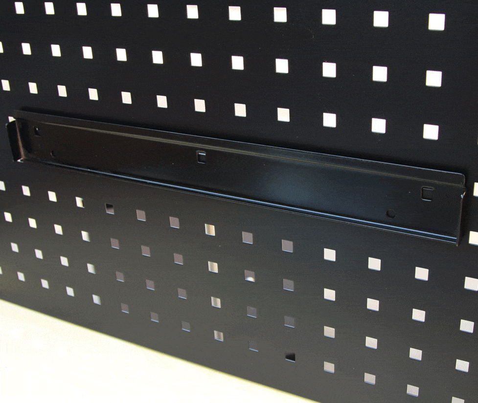 Pegboard Rails Pegboard Tray Rail for Bin Organisers – Black Powder-Coated Steel ...