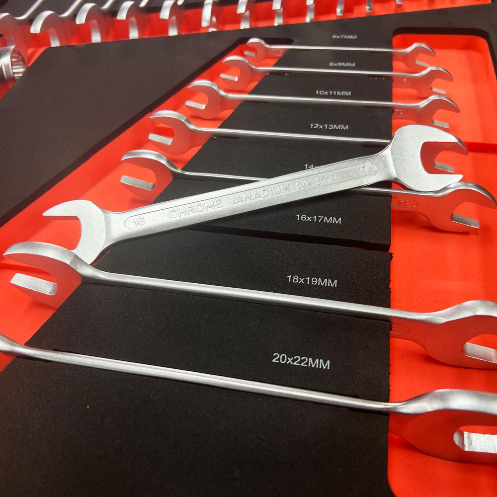 Combination & Open End Spanner Set 6mm-22mm in EVA Tray - Premium spanners from GTools - Just $153.00! Shop now at GTools