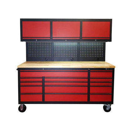 1.8M Steel Workbench Combo with Mega Drawer Red - Premium Tool Box from Gtools - Just $1549.00! Shop now at GTools