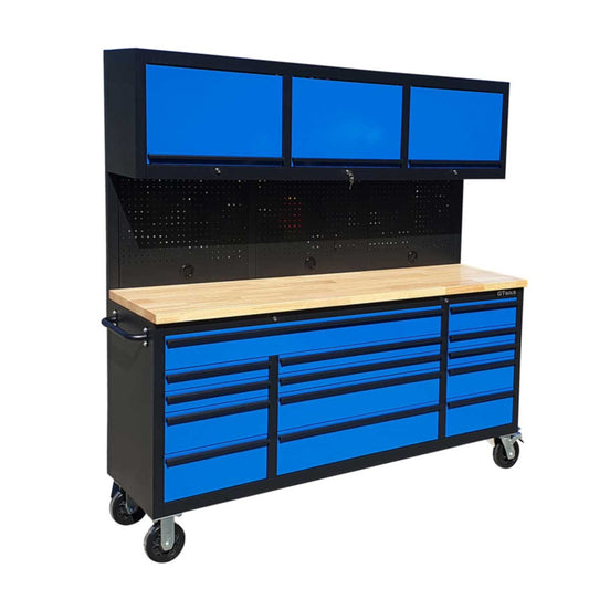 GTX 1.8M Steel Workbench Combo with Mega Drawer Blue - Premium Tool Box from GTools - Just $1549! Shop now at GTools