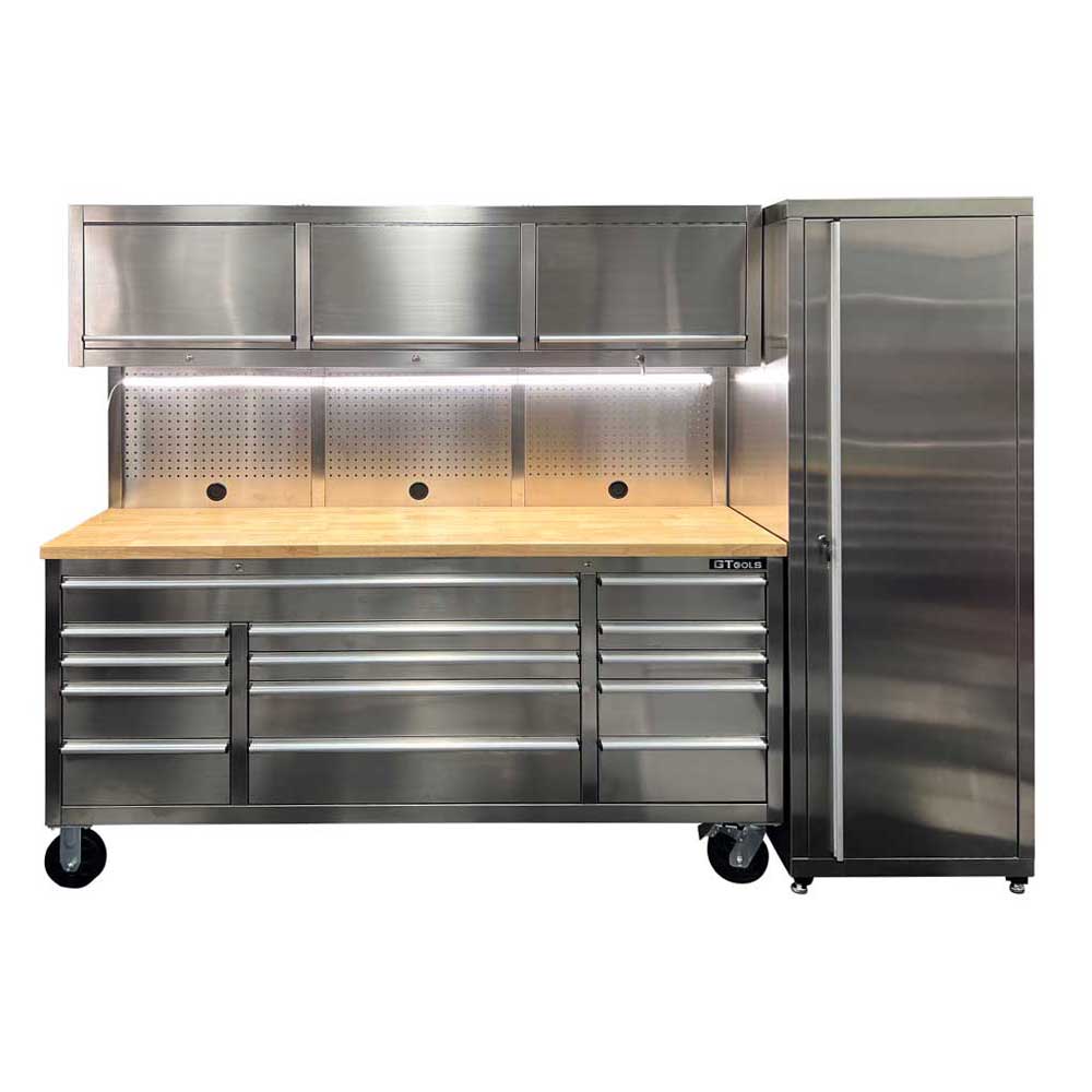 1.8M Stainless Steel ToolBox  With 1 or more Tall Cabinet Combo - Premium Tool Box from GTools - Just $2398.00! Shop now at GTools