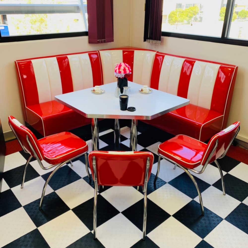 1950 Retro Cafe Corner Diner Set - Premium Cafe Booth from GTools - Just $2796.00! Shop now at GTools