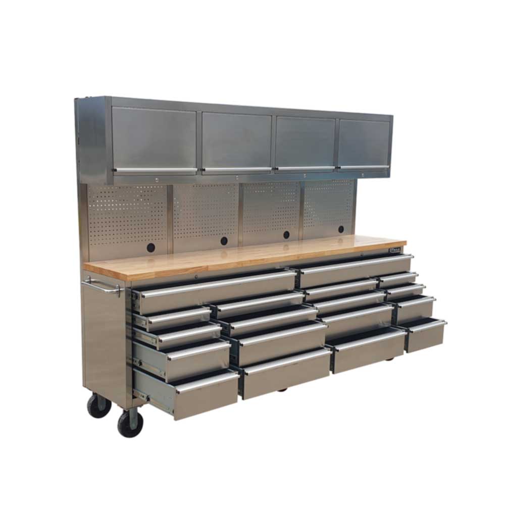GTX 2.4M Stainless Steel Workbench Mega Drawer Tool Chest Combo - Premium Tool Box from Gtools - Just $3398! Shop now at GTools