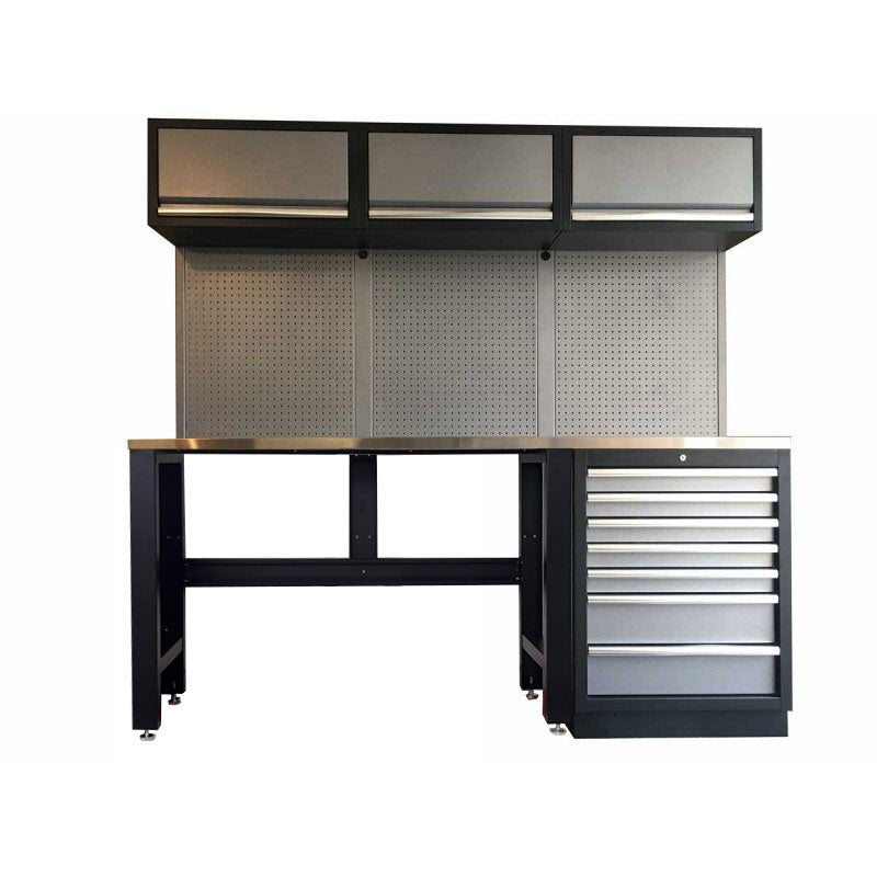 2M Hobby Workbench, Drawers, Pegboard and Overhead Cabinet Set / GT-HOBBY - Premium Cabinet from GTools - Just $1593.00! Shop now at GTools