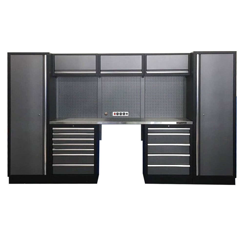 3.2M Workbench, Drawer & 2 x Single Door Tall Cabinet Set / GT-COMBO4 - Premium Tool Storage from GTools - Just $2651! Shop now at GTools
