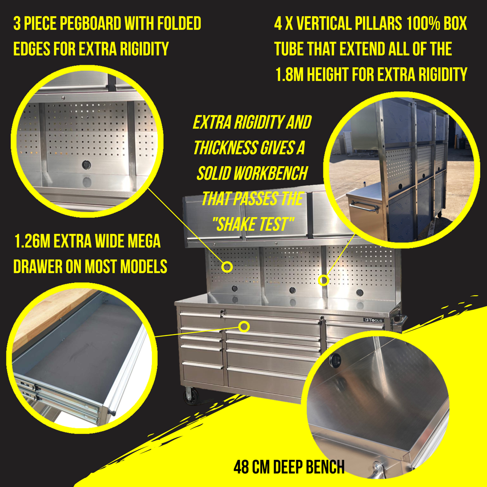 GTX 3M Steel Tool Storage & Tall Cabinet Set Stainless Steel - Premium Tool chest from GTools - Just $2997! Shop now at GTools